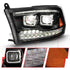 ANZO 2009-2018 Dodge Ram 1500 Led Projector Plank Style Switchback H.L Halo Black Amber (OE Style) - Striker Modified
