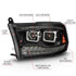 ANZO 2009-2018 Dodge Ram 1500 Led Projector Plank Style Switchback H.L Halo Black Amber (OE Style) - Striker Modified