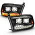 ANZO 2009-2018 Dodge Ram 1500 Led Projector Plank Style Switchback H.L Halo Black Amber (OE Style) - Striker Modified