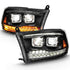 ANZO 2009-2018 Dodge Ram 1500 Led Projector Plank Style Switchback H.L Halo Black Amber (OE Style) - Striker Modified