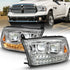 ANZO 2009-2018 Dodge Ram 1500 Led Projector Plank Style Switchback H.L Halo Chrome Amber (OE Style) - Striker Modified