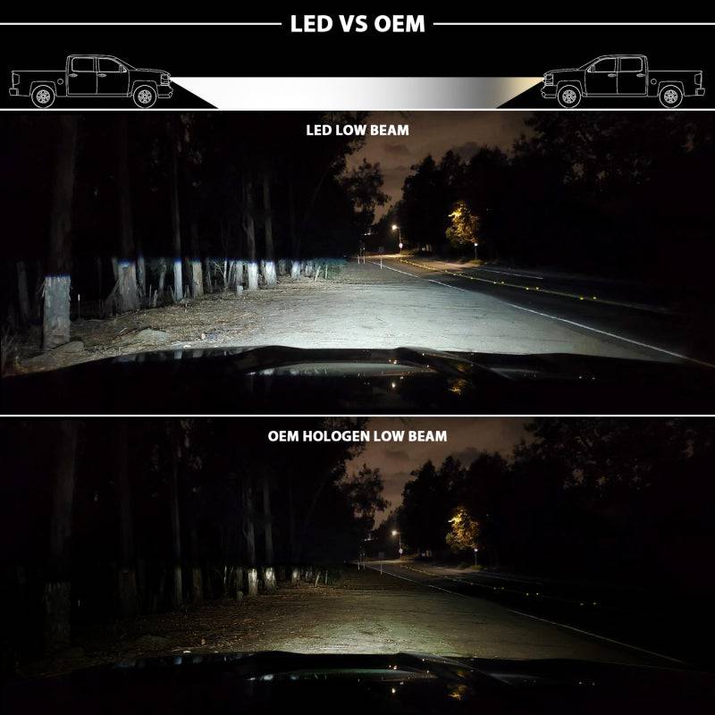 ANZO 2009-2018 Dodge Ram 1500 Led Projector Plank Style Switchback H.L Halo Chrome Amber (OE Style) - Striker Modified