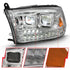 ANZO 2009-2018 Dodge Ram 1500 Led Projector Plank Style Switchback H.L Halo Chrome Amber (OE Style) - Striker Modified