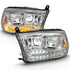 ANZO 2009-2018 Dodge Ram 1500 Led Projector Plank Style Switchback H.L Halo Chrome Amber (OE Style) - Striker Modified