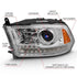 ANZO 2009-2018 Dodge Ram 1500 Projector Plank Style Switchback H.L Halo Chrome Amber (OE Style) - Striker Modified