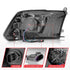 ANZO 2009-2020 Dodge Ram 1500 Full LED Square Projector Headlights w/ Chrome Housing Black Amber - Striker Modified