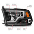 ANZO 2009-2020 Dodge Ram 1500 Full LED Square Projector Headlights w/ Chrome Housing Black Amber - Striker Modified