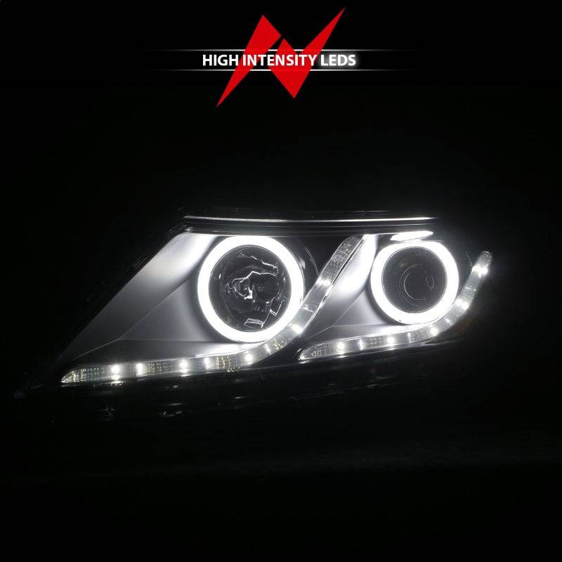 ANZO 2011-2013 Kia Optima Projector Headlights w/ Halo Black (CCFL) - Striker Modified