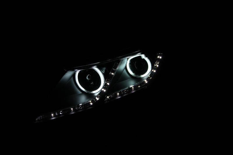 ANZO 2011-2013 Kia Optima Projector Headlights w/ Halo Black (CCFL) - Striker Modified