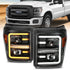 ANZO 2011-2016 Ford F250 Projector Headlights w/ Plank Style Switchback Black w/ Amber - Striker Modified