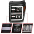 ANZO 2011-2016 Ford F250 Projector Headlights w/ Plank Style Switchback Black w/ Amber - Striker Modified