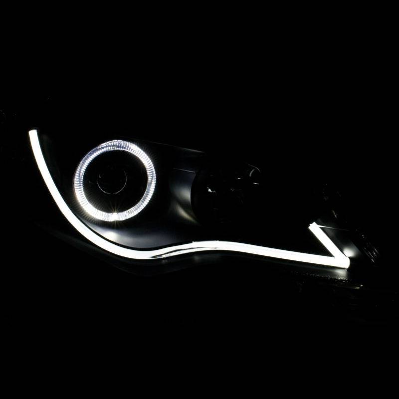 ANZO 2012-2013 Toyota Camry Projector Headlights w/ Halo Black - Striker Modified