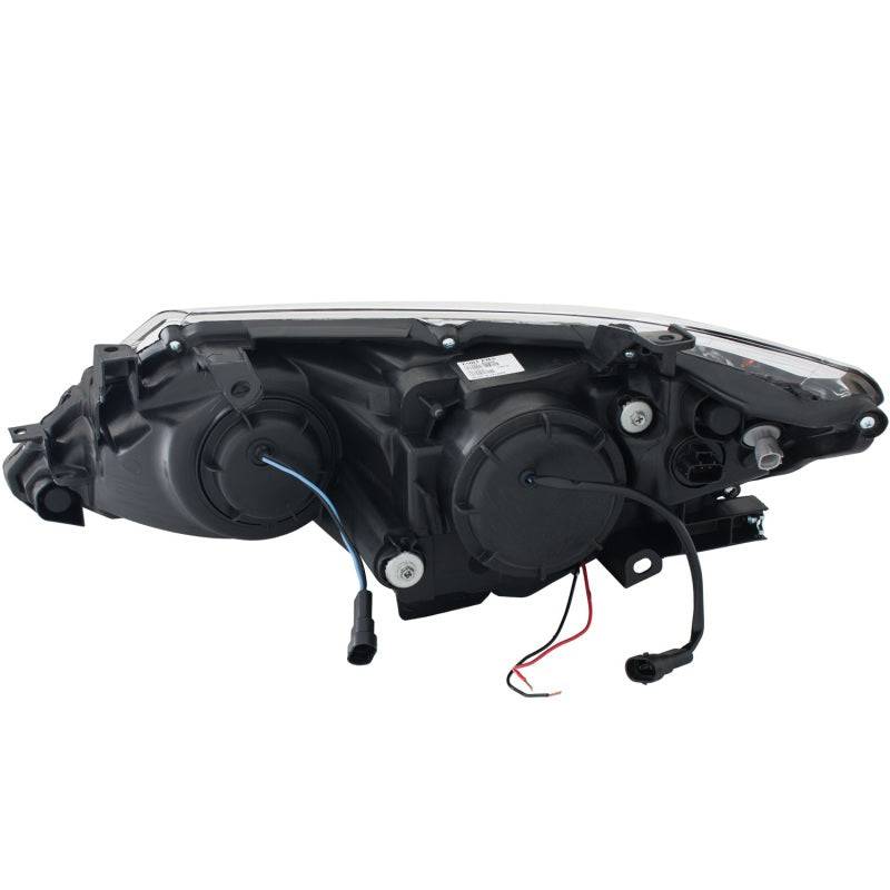 ANZO 2012-2013 Toyota Camry Projector Headlights w/ Halo Black - Striker Modified