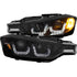 ANZO 2012-2015 BMW 3 Series Projector Headlights w/ U-Bar Black - Striker Modified
