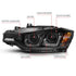 ANZO 2012-2015 BMW 3 Series Projector Headlights w/ U-Bar Black - Striker Modified