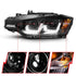 ANZO 2012-2015 BMW 3 Series Projector Headlights w/ U-Bar Black - Striker Modified