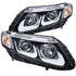 ANZO 2012-2015 Honda Civic Projector Headlights w/ U-Bar Black - Striker Modified
