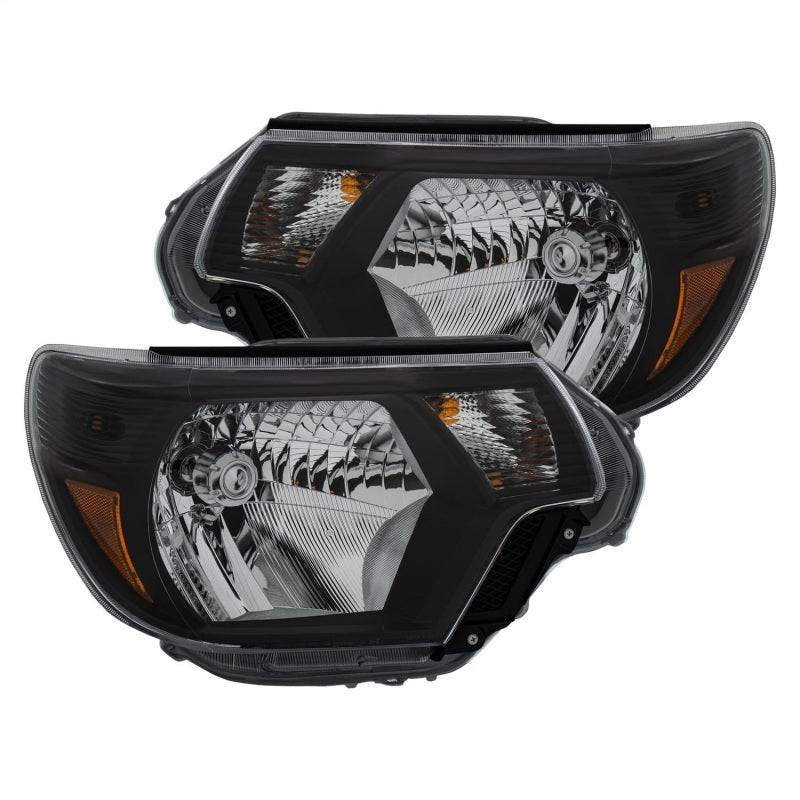 ANZO 2012-2015 Toyota Tacoma Crystal Headlights Black - Striker Modified