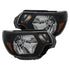 ANZO 2012-2015 Toyota Tacoma Crystal Headlights Black - Striker Modified
