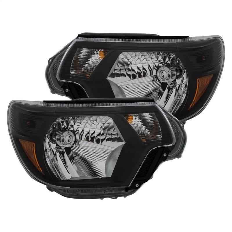 ANZO 2012-2015 Toyota Tacoma Crystal Headlights Black - Striker Modified