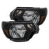 ANZO 2012-2015 Toyota Tacoma Crystal Headlights Black - Striker Modified