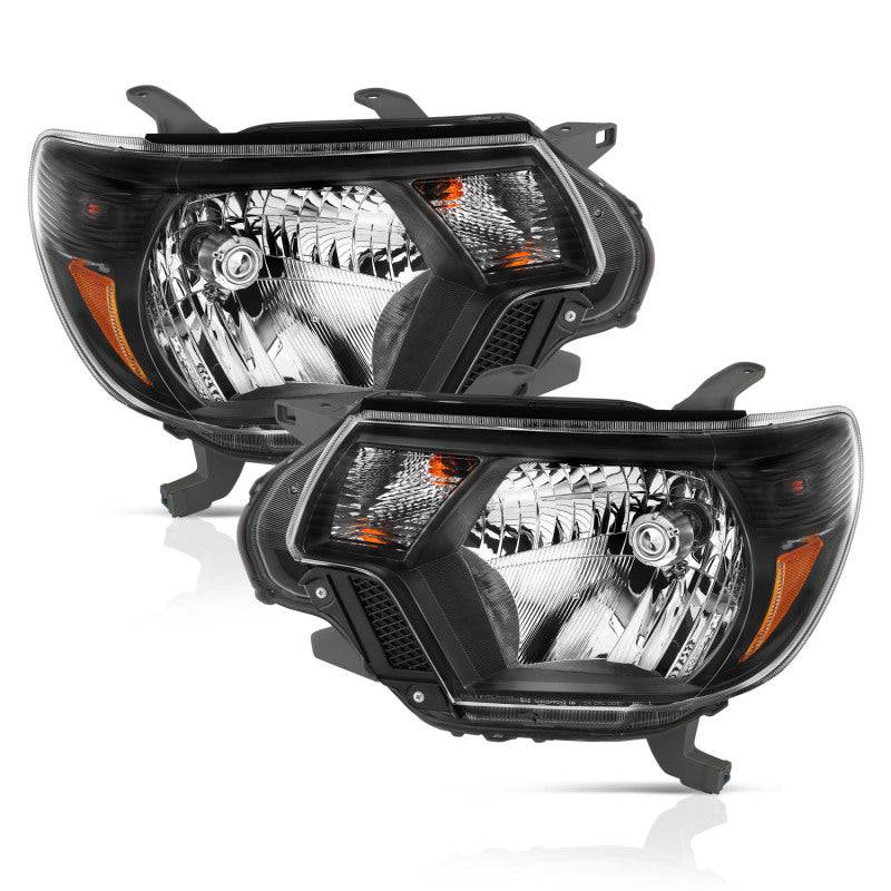 ANZO 2012-2015 Toyota Tacoma Crystal Headlights Black - Striker Modified