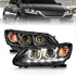 ANZO 2013-2015 Honda Accord Projector Headlights w/ U-Bar Black - Striker Modified