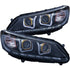 ANZO 2013-2015 Honda Accord Projector Headlights w/ U-Bar Black - Striker Modified