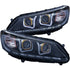 ANZO 2013-2015 Honda Accord Projector Headlights w/ U-Bar Black - Striker Modified