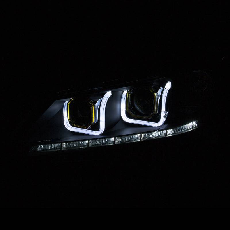 ANZO 2013-2015 Honda Accord Projector Headlights w/ U-Bar Black - Striker Modified