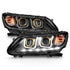 ANZO 2013-2015 Honda Accord Projector Headlights w/ U-Bar Black - Striker Modified