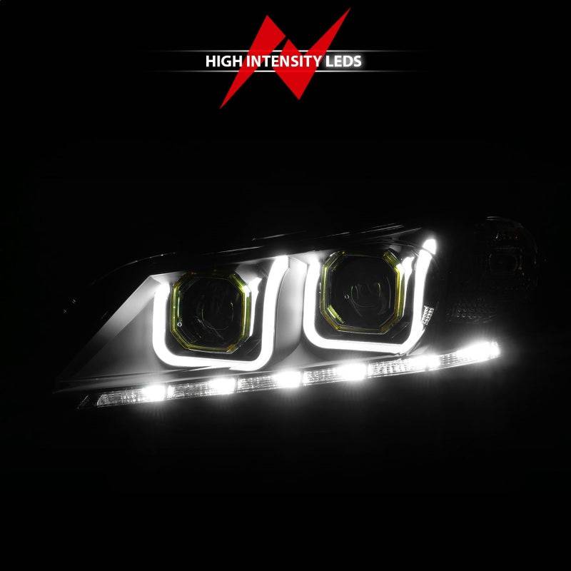 ANZO 2013-2015 Honda Accord Projector Headlights w/ U-Bar Black - Striker Modified