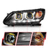 ANZO 2013-2015 Honda Accord Projector Headlights w/ U-Bar Black - Striker Modified