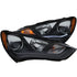 ANZO 2013-2015 Hyundai Genesis Projector Headlights w/ Plank Style Design Black (HID Compatible) - Striker Modified