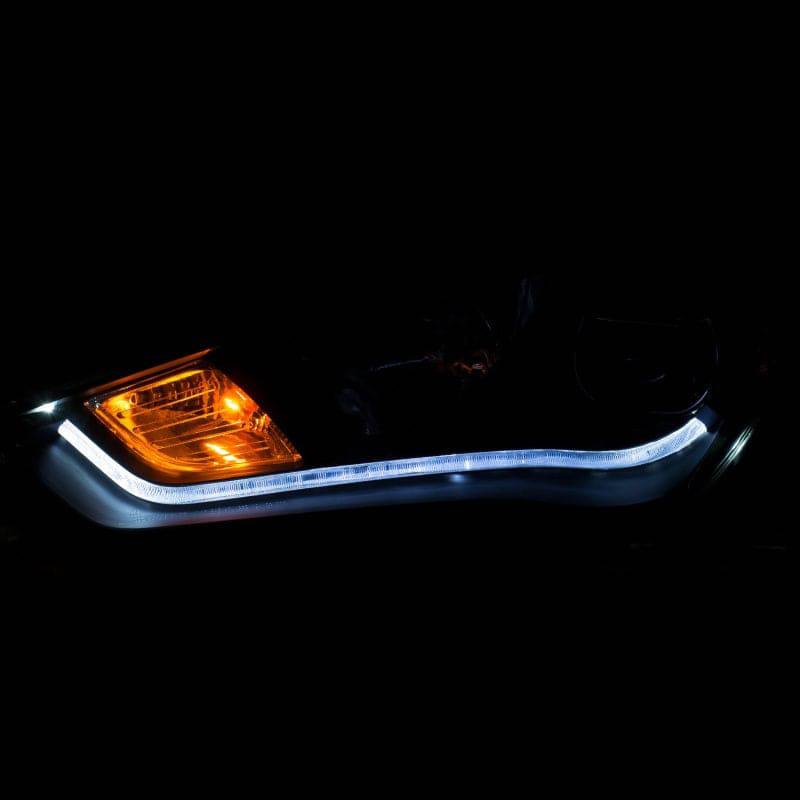 ANZO 2013-2015 Hyundai Genesis Projector Headlights w/ Plank Style Design Black (HID Compatible) - Striker Modified