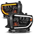 ANZO 2014-2021 Toyota Tundra LED Crystal Headlights w/ Switchback Black Housing w/ DRL - Striker Modified