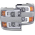 ANZO 2015-2016 Chevrolet Silverado Projector Headlights w/ Plank Style Design Chrome w/ Amber - Striker Modified