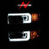 ANZO 2015-2016 Chevrolet Silverado Projector Headlights w/ Plank Style Design Chrome w/ Amber - Striker Modified