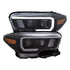 ANZO 2016-2017 Toyota Tacoma Projector Headlights w/ Plank Style Switchback Black w/ Amber - Striker Modified
