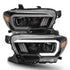 ANZO 2016-2017 Toyota Tacoma Projector Headlights w/ Plank Style Switchback Black w/ Amber - Striker Modified