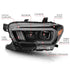 ANZO 2016-2017 Toyota Tacoma Projector Headlights w/ Plank Style Switchback Black w/ Amber - Striker Modified