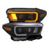 ANZO 2016-2017 Toyota Tacoma Projector Headlights w/ Plank Style Switchback Black w/ Amber - Striker Modified