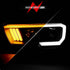 ANZO 2016-2017 Toyota Tacoma Projector Headlights w/ Plank Style Switchback Black w/ Amber - Striker Modified