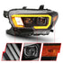 ANZO 2016-2017 Toyota Tacoma Projector Headlights w/ Plank Style Switchback Black w/ Amber - Striker Modified