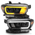 ANZO 2016-2017 Toyota Tacoma Projector Headlights w/ Plank Style Switchback Black w/ Amber - Striker Modified