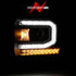 ANZO 2016-2019 Gmc Sierra 1500 Projector Headlight Plank Style Black w/ Sequential Amber Signal - Striker Modified