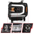 ANZO 2016-2019 Gmc Sierra 1500 Projector Headlight Plank Style Black w/ Sequential Amber Signal - Striker Modified