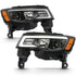 ANZO 2017-2018 Jeep Grand Cherokee Projector Headlights w/ Plank Style Switchback - Black w/ Amber - Striker Modified