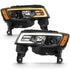 ANZO 2017-2018 Jeep Grand Cherokee Projector Headlights w/ Plank Style Switchback - Black w/ Amber - Striker Modified