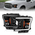 ANZO 2018-2019 Ford F-150 Projector Plank Style H.L. Black Amber (Without Switchback) - Striker Modified